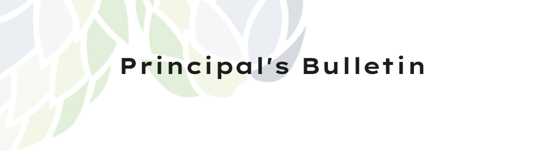 Principal's Bulletin header image.